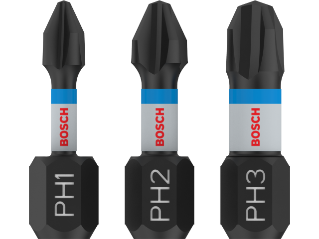3-delni komplet vijačnih nastavkov Bosch PRO Phillips Impact, PH1 x 25, PH2 x 25, PH3x 25 mm, 2608522470